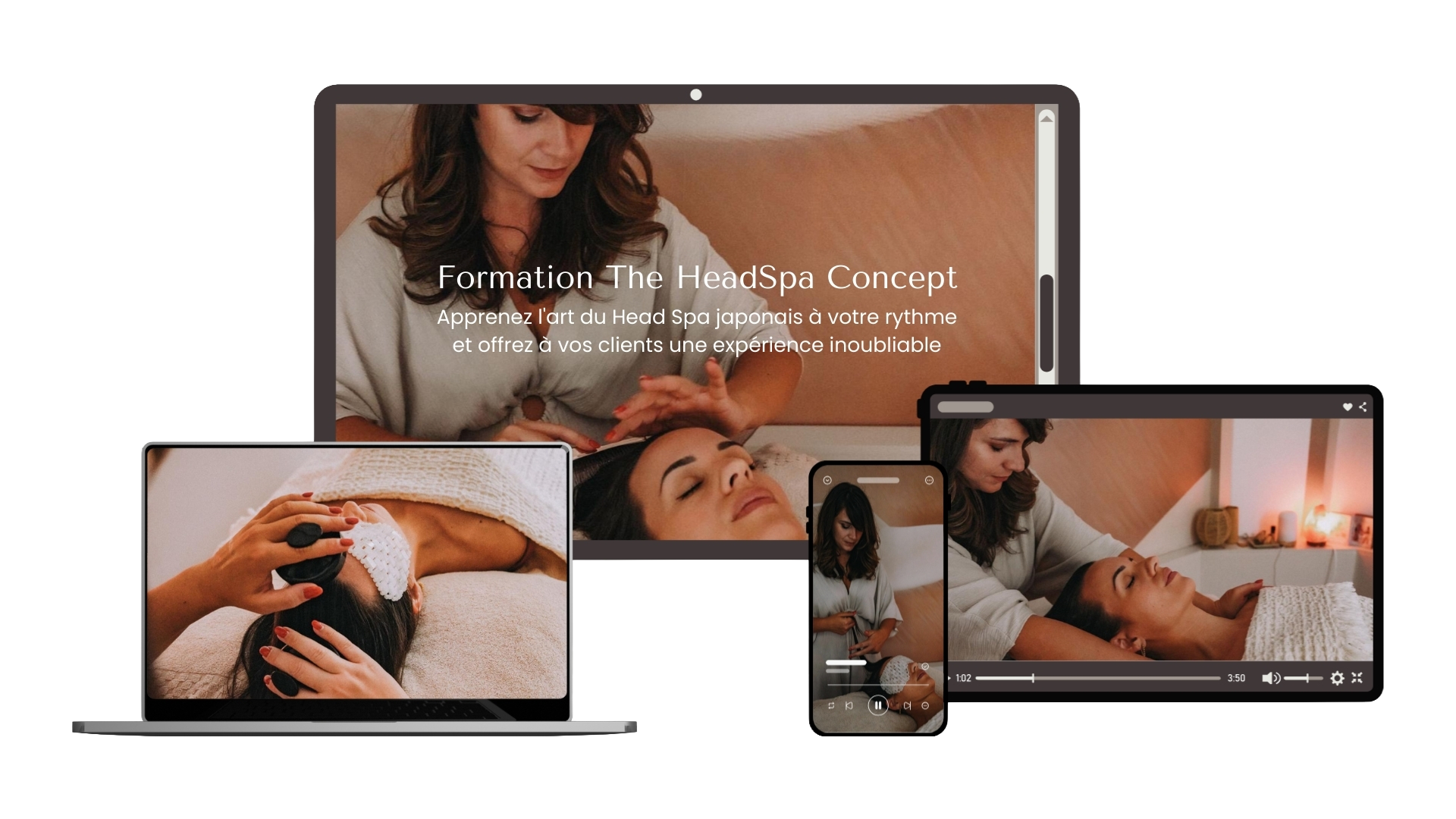 Supports pédagogiques d’une formation head spa disponible en ligne